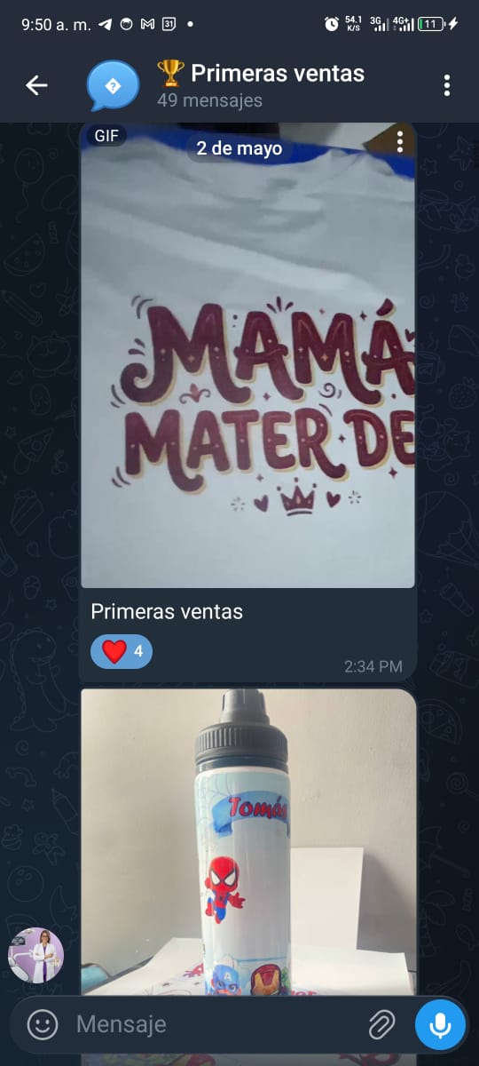 Captura completa de resultado de sublimación para cliente